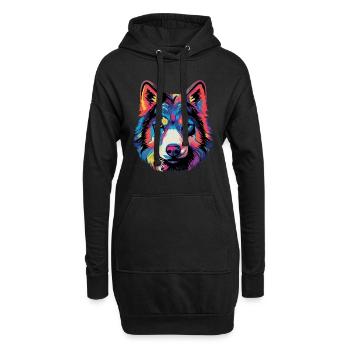 Sibirischer Husky Geschenk - Hoodie-Kleid - Schwarz - Vorne