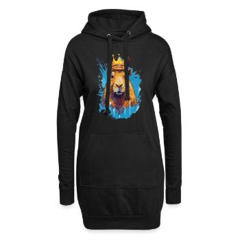 Capybara avec capybara couronne - Sweat-shirt à capuche long Femme - noir - Devant