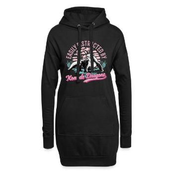 Komodowaran Komododrache Waran - Hoodie-Kleid - Schwarz - Vorne