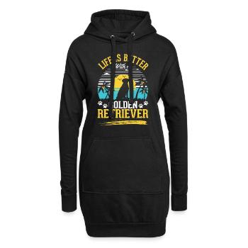 Das Leben ist besser mit einem Golden Retriever - Hoodie-Kleid - Schwarz - Vorne