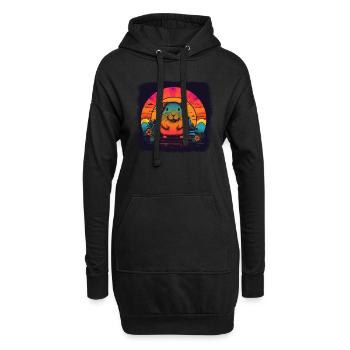 Capybara Cadeau Capybara - Sweat-shirt à capuche long Femme - noir - Devant