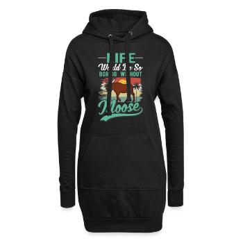 Cadeau d’orignal Bois d’élan Scandinavie - Sweat-shirt à capuche long Femme - noir - Devant