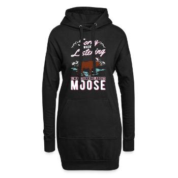 Elch Geschenk Elchgeweih Skandinavien - Hoodie-Kleid - Schwarz - Vorne