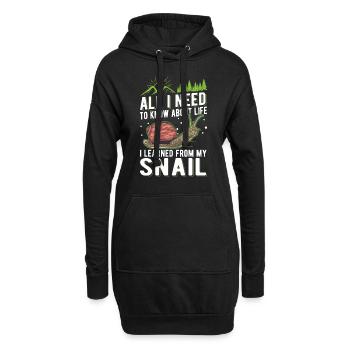 Schnecke Geschenk Weinbergschnecke - Hoodie-Kleid - Schwarz - Vorne