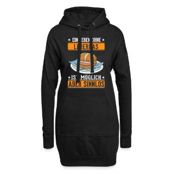 Ein Leben ohne Leberkas ist möglich Aber sinnlos - Hoodie-Kleid - Schwarz - Vorne