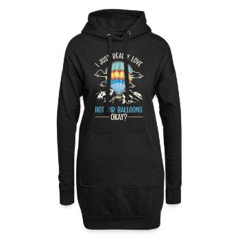 Montgolfière cadeau vol en montgolfière - Sweat-shirt à capuche long Femme - noir - Devant