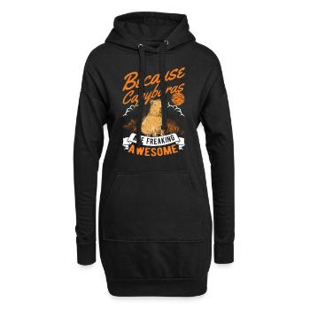 Because Capybaras are freaking awesome - Hoodie-Kleid - Schwarz - Vorne