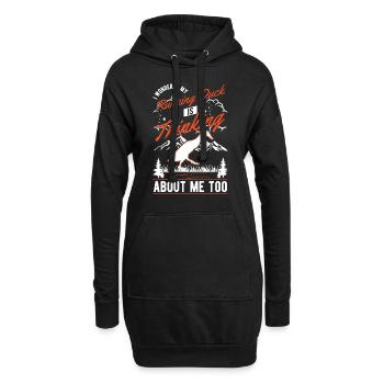 Indian Runner canard cadeau bouteille canard - Sweat-shirt à capuche long Femme - noir - Devant