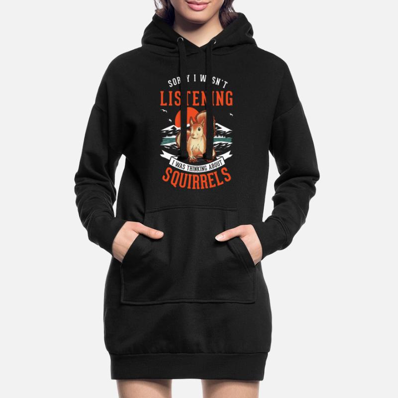 Squirrel Gift Grey Squirrel Hoodie Dress
