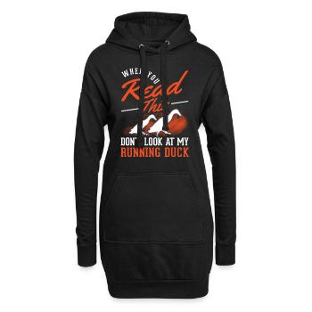 Indian Runner canard cadeau bouteille canard - Sweat-shirt à capuche long Femme - noir - Devant