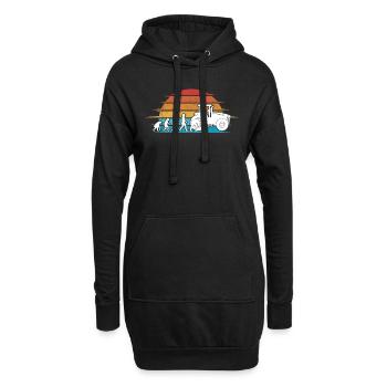 Évolution de la mécanique de machinerie agricole - Sweat-shirt à capuche long Femme - noir - Devant