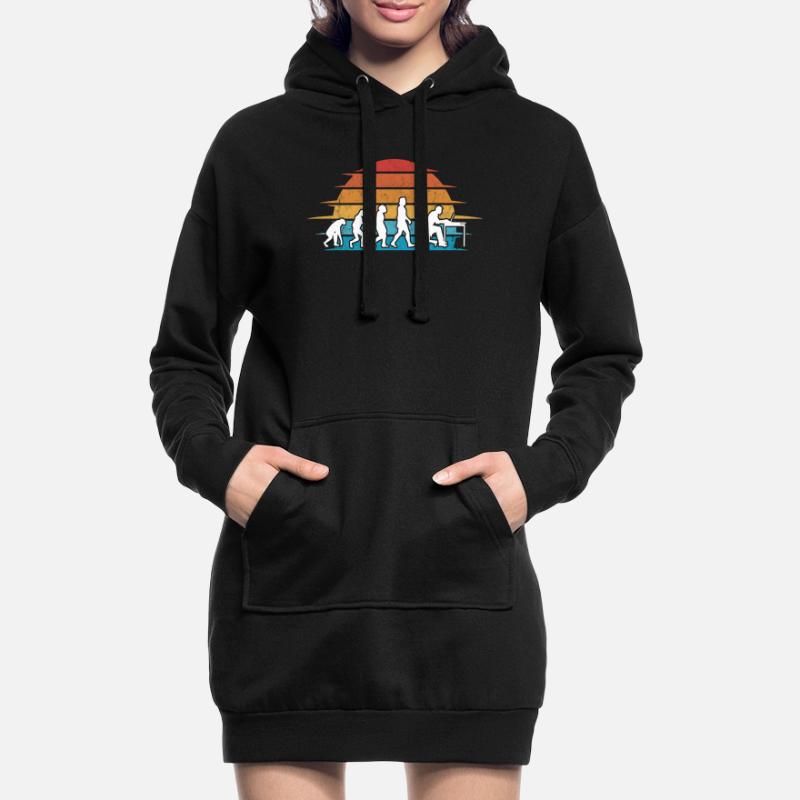 Informaticien Programmeur Evolution Nerd Sweat-shirt à capuche long Femme