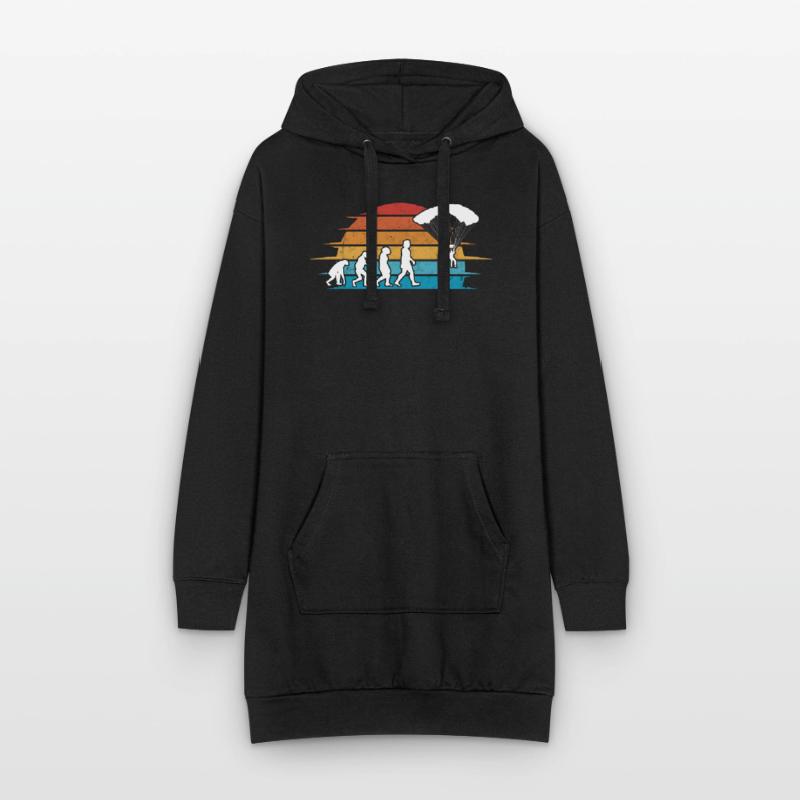 Fallschirmspringer EvolutionFallmschirm Skydive Hoodie-Kleid