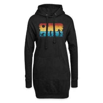 Einrad Evolution Einradfahrer - Hoodie-Kleid - Schwarz - Vorne