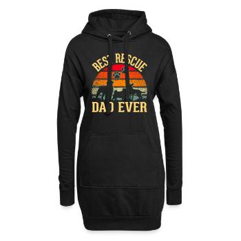 Chien de sauvetage Papa Chien des rues - Sweat-shirt à capuche long Femme - noir - Devant