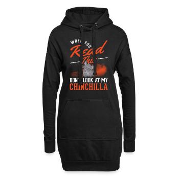Chinchilla cadeau Woolly Mouse Shorttail Chinchilla - Sweat-shirt à capuche long Femme - noir - Devant