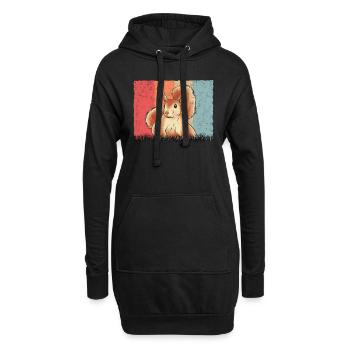 Eichhörnchen Écureuil rétro - Sweat-shirt à capuche long Femme - noir - Devant