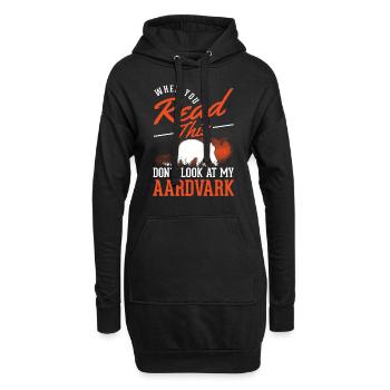 Erdferkel Geschenk Aardvark - Hoodie-Kleid - Schwarz - Vorne