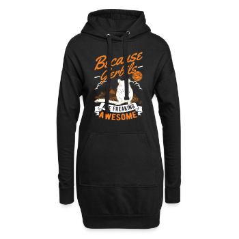 Gerbil Rennratte Rennmaus - Hoodie-Kleid - Schwarz - Vorne