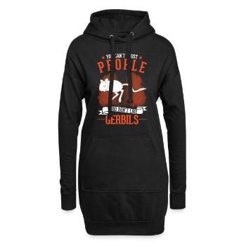 Gerbille cadeau Gerbille de Mongolie Gerbille - Sweat-shirt à capuche long Femme - noir - Devant