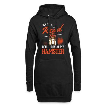 Hamster Geschenk Goldhamster Hamster - Hoodie-Kleid - Schwarz - Vorne