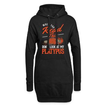 Schnabeltier Platypus - Hoodie-Kleid - Schwarz - Vorne