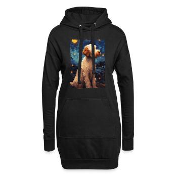 Lagotto Romagnolo Starry Night - Hoodie-Kleid - Schwarz - Vorne