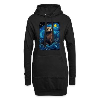 Otter Starry Night - Hoodie-Kleid - Schwarz - Vorne