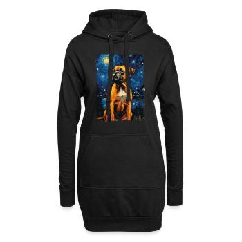 Boxer Nuit étoilée - Sweat-shirt à capuche long Femme - noir - Devant