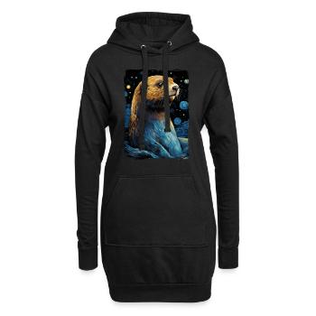 Otter Starry Night - Hoodie-Kleid - Schwarz - Vorne