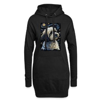 Havanese Starry Night - Hoodie Dress - black - Front