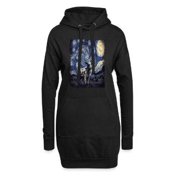 Kuh Starry Night - Hoodie-Kleid - Schwarz - Vorne