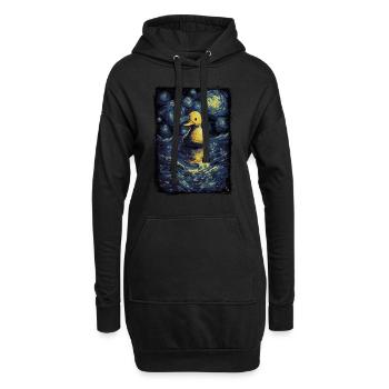 Canard en caoutchouc Nuit étoilée - Sweat-shirt à capuche long Femme - noir - Devant
