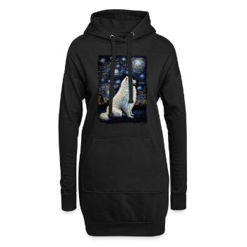 Samoyed Starry Night - Hoodie-Kleid - Schwarz - Vorne