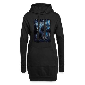 Lagotto Romagnolo Nuit étoilée - Sweat-shirt à capuche long Femme - noir - Devant