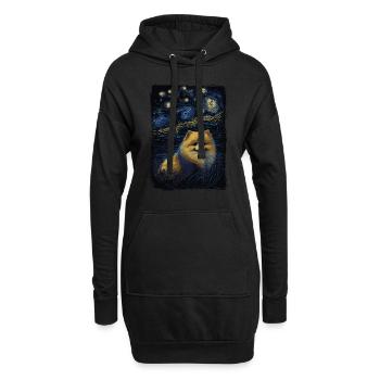 Zwergspitz Starry Night - Hoodie-Kleid - Schwarz - Vorne