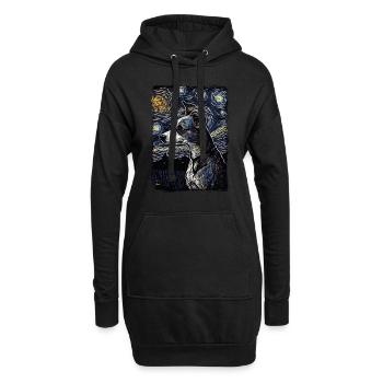 Lévrier italien Nuit étoilée - Sweat-shirt à capuche long Femme - noir - Devant