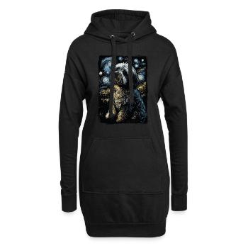 Havanese Starry Night - Hoodie Dress - black - Front