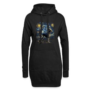 Galgo Espanol Starry Night - Hoodie-Kleid - Schwarz - Vorne