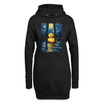 Canard en caoutchouc Nuit étoilée - Sweat-shirt à capuche long Femme - noir - Devant