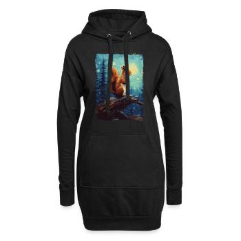 Écureuil Nuit étoilée - Sweat-shirt à capuche long Femme - noir - Devant