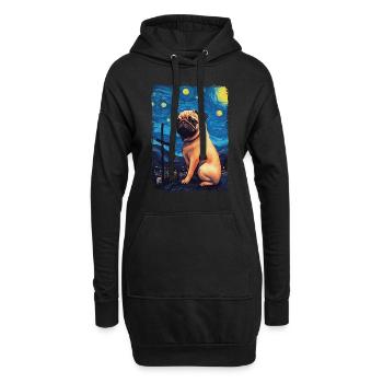 Carlin Nuit étoilée - Sweat-shirt à capuche long Femme - noir - Devant