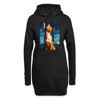 Podenco Starry Night - Hoodie-Kleid - Schwarz - Vorne