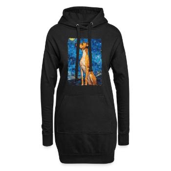 Lévrier italien Nuit étoilée - Sweat-shirt à capuche long Femme - noir - Devant