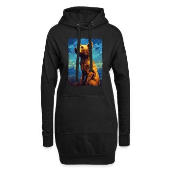 Hyäne Starry Night - Hoodie-Kleid - Schwarz - Vorne