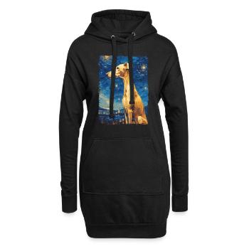 Galgo Espanol Starry Night - Hoodie-Kleid - Schwarz - Vorne