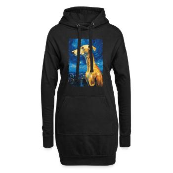 Galgo Español Nuit étoilée - Sweat-shirt à capuche long Femme - noir - Devant