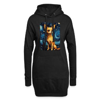 Chihuahua Starry Night - Hoodie-Kleid - Schwarz - Vorne