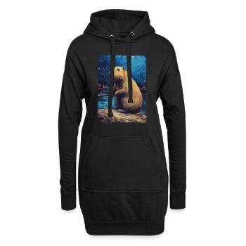 Wasserschwein Starry Night - Hoodie-Kleid - Schwarz - Vorne