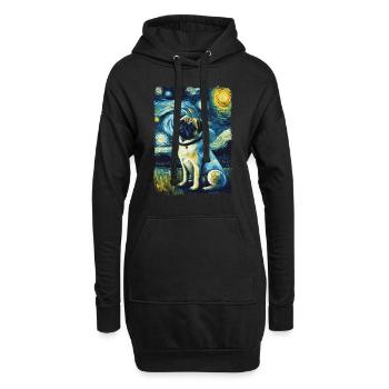 Carlin Nuit étoilée - Sweat-shirt à capuche long Femme - noir - Devant